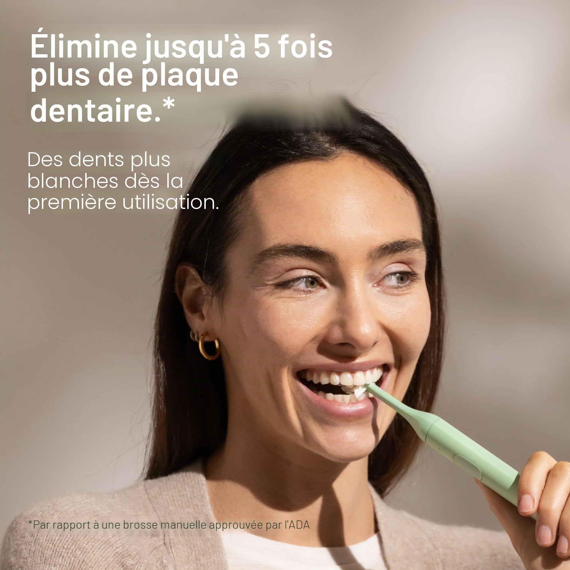 SURI Brosse à dents Sonic durable,Brosse à dents électrique fine et puissante,Tête végétale recyclable,2 modes,Avec étui de nettoyage UV LED,Support miroir et support de charge,Fougère d'hiver