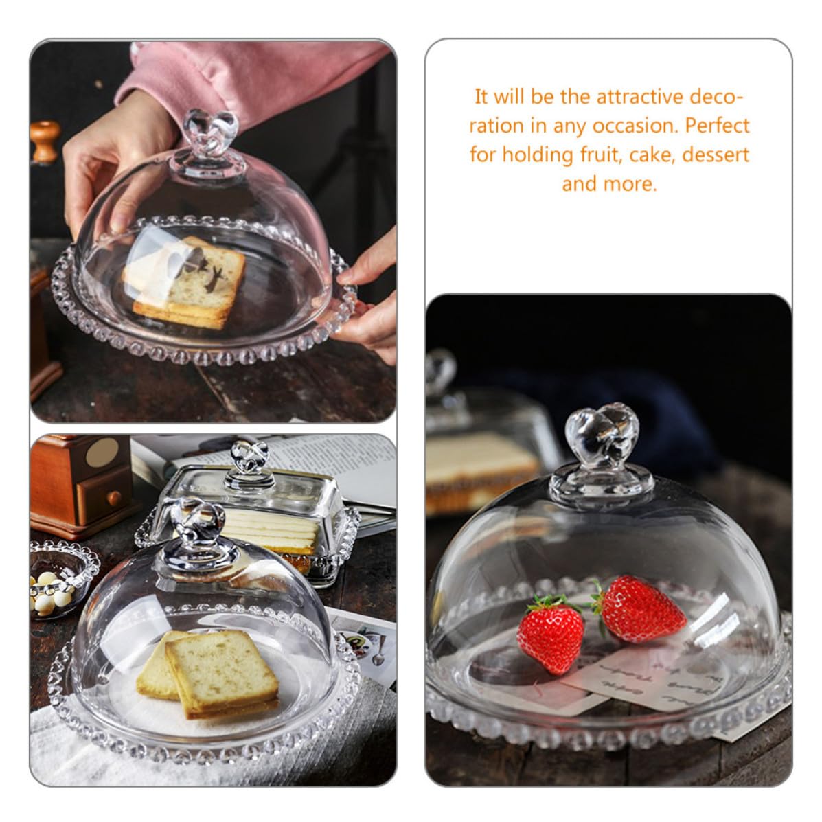 Alzata per Torte in Vetro Rotonda con Coperchio, Elegante