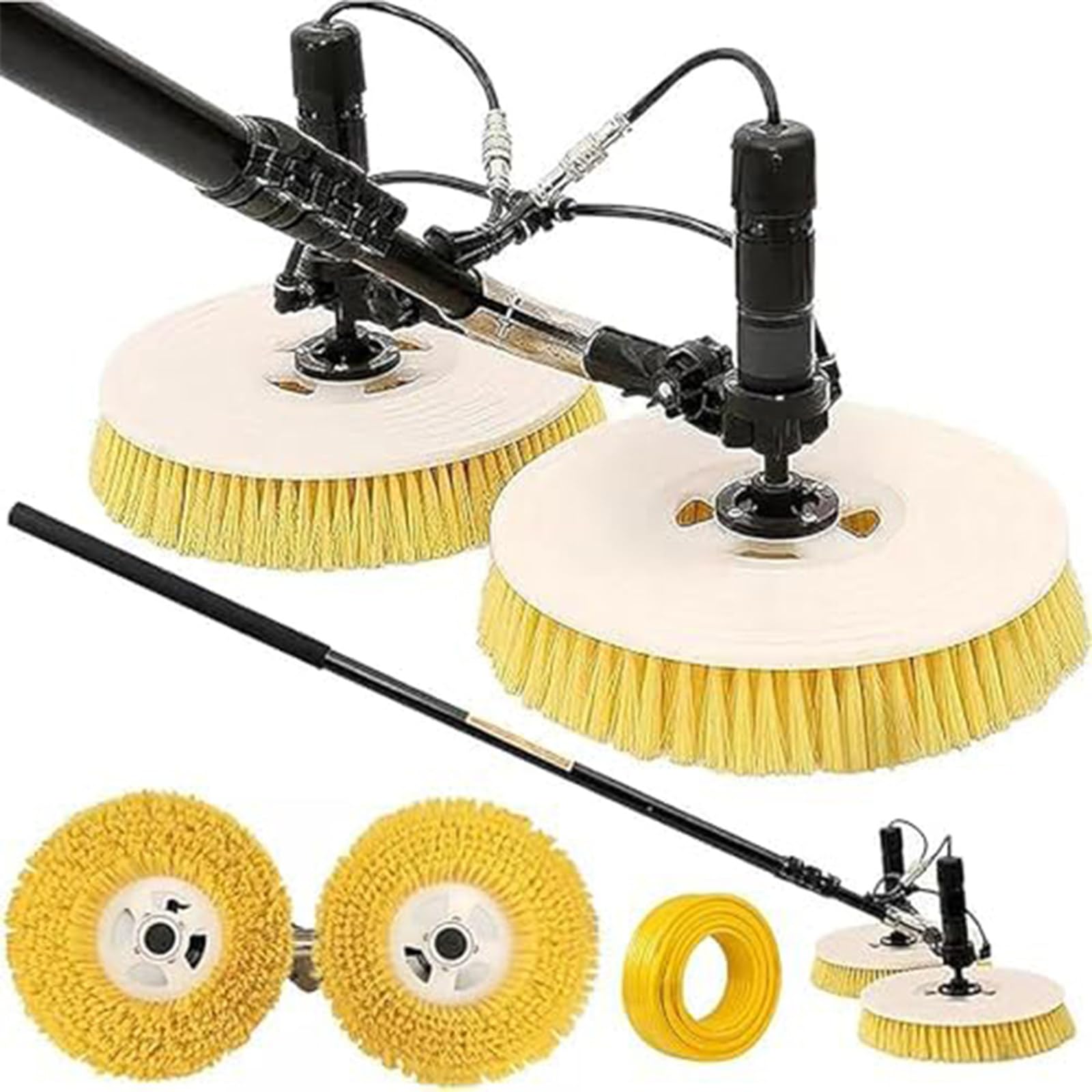 Kit di pulizia per pannelli solari con asta telescopica e impianto elettrico per una manutenzione efficiente