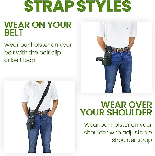 Miniatura 5 de Funda para escáner inalámbrico (pequeña), bolsa de nailon balístico para escáner de código de barras 1D y 2D, clip para cinturón, trabilla para