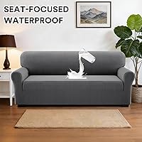 Vista 7 de PrinceDeco Waterproof Couch Covers Slipcovers for Sofas,1 Piece Stretch Jacquard Sofa Slipcover Leakproof Pet Friendly Furniture Protector for Kids