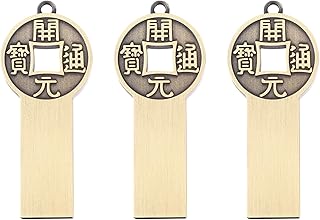 Uonlytech 3 Peças Moeda De Cobre Concha De Disco U Disco Flash Data Pendrive Capa De Disco U Prosperidade Amuletos De Concha De Disco USB Caixa De Metal Capa Protetora De Disco USB Estilo