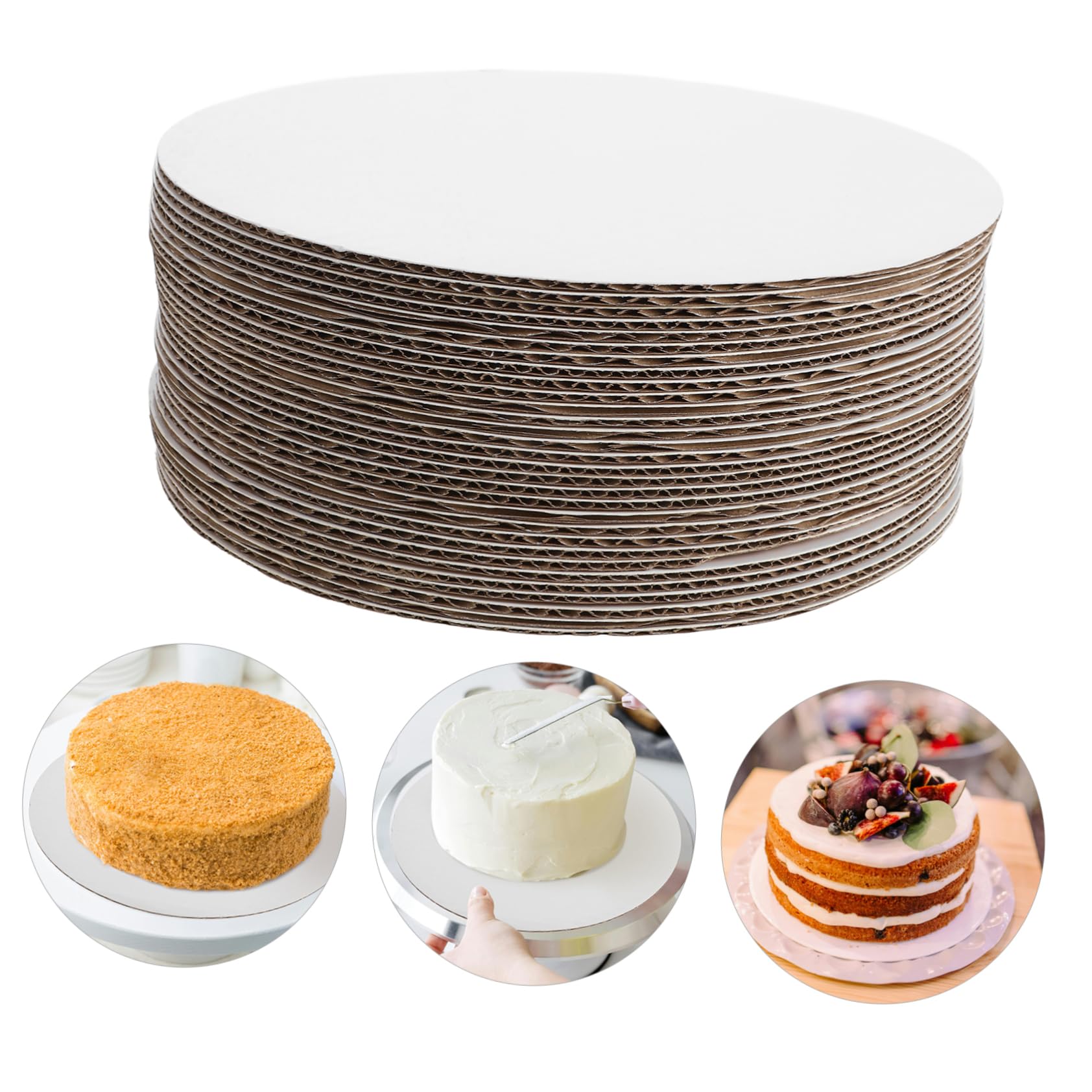 30pièces Panneaux à Gâteau Ronds Carton Support De Gâteau Pour Mariage Anniversaire Et Événements Pour Présentation Photographie De Desserts
