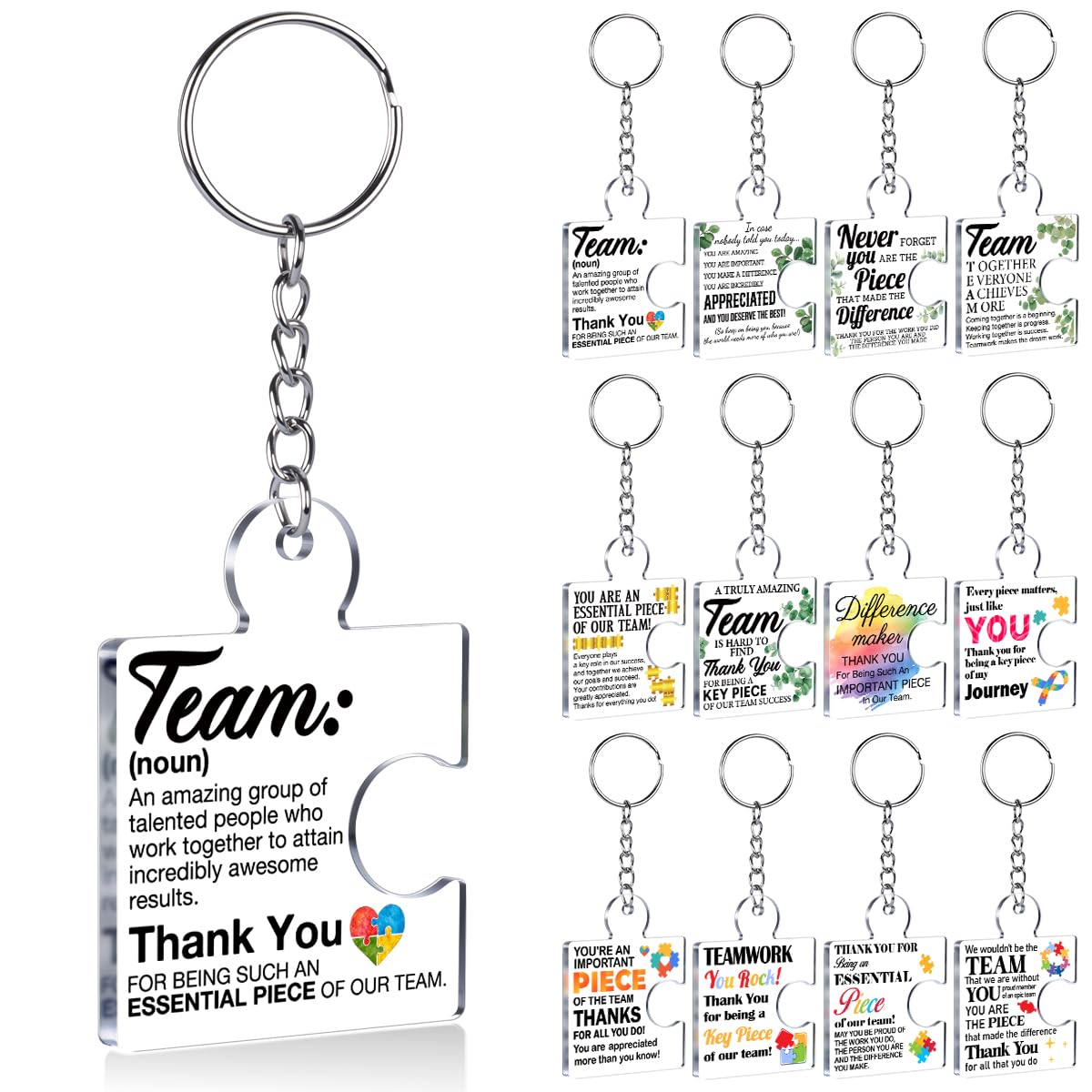 Team Appreciation Gifts Bulk Thank You Keychains for Coworkers