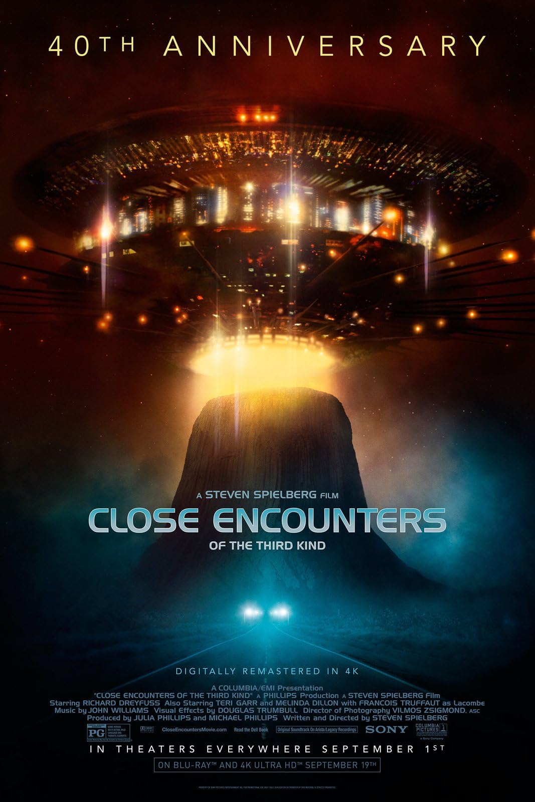 Close Envounters A0 Poster on Canvas - Movie Art Poster in varie dimensioni per idee soggiorno o camera da letto. Immagini di film cult senza bordi Classic Iconic 70s 80s 90s Vintage Retro Home Wall