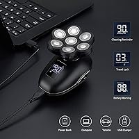 Vista 6 de Afeitadoras de cabeza para hombres calvos+cabezales de repuesto UPTARD 7D