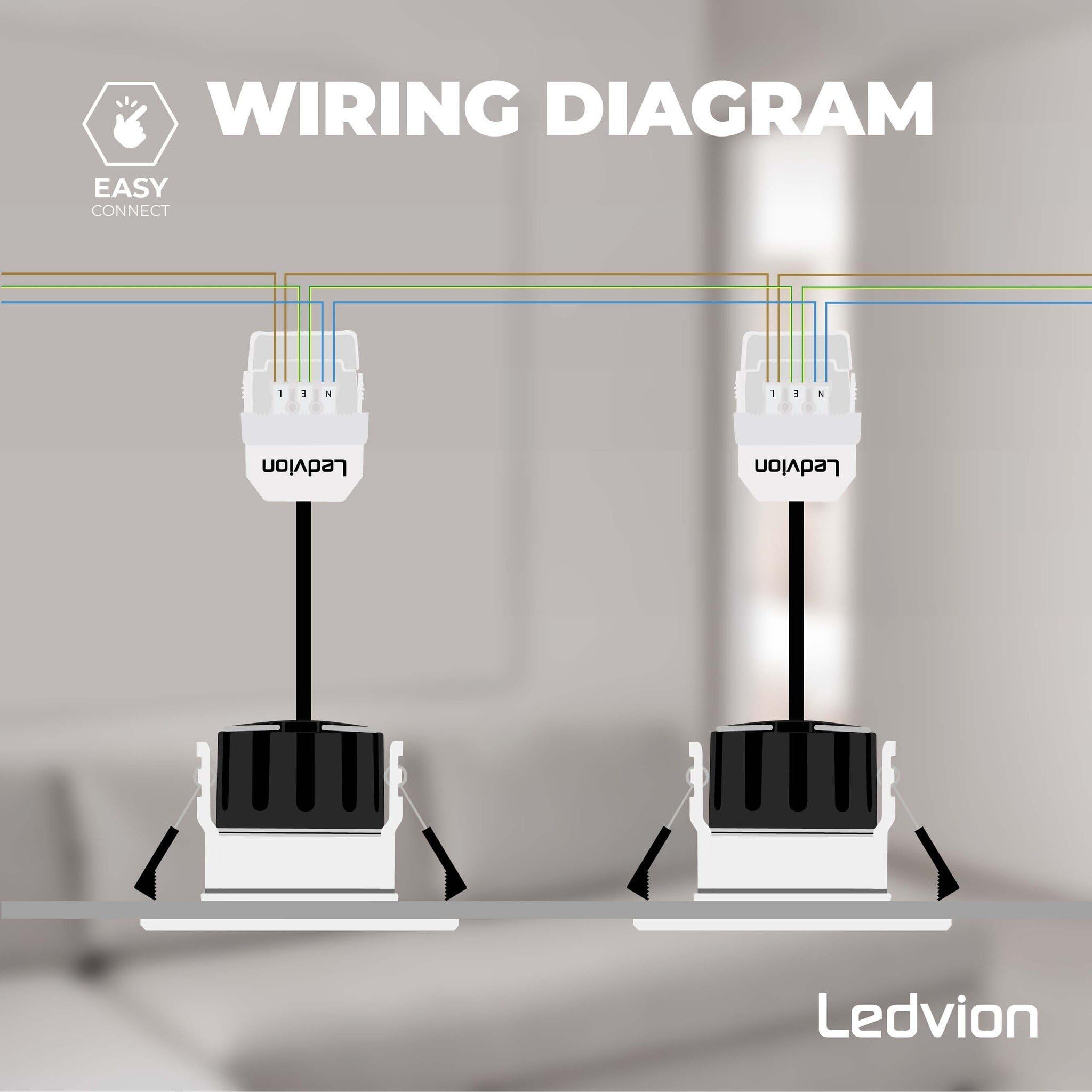 Ledvion 6 pezzi faretto LED 5W bianco caldo impermeabile IP65 dimmerabile | Foro di incasso Ø84mm; Impermeabile per bagno doccia e ambienti umidi interni; Sorgente LED integrata inclusa