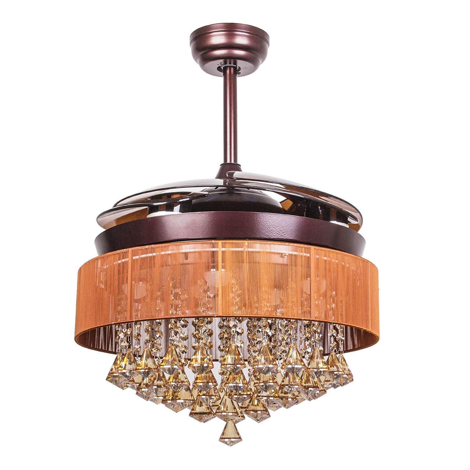 GJWB Ceiling Lights Home Decorative Lighting Pendant Lamp, LED ceiling retractable blade modern crystal ceiling fan Home Decorative Lighting Pendant Lamp, Nordic children's room living room invis