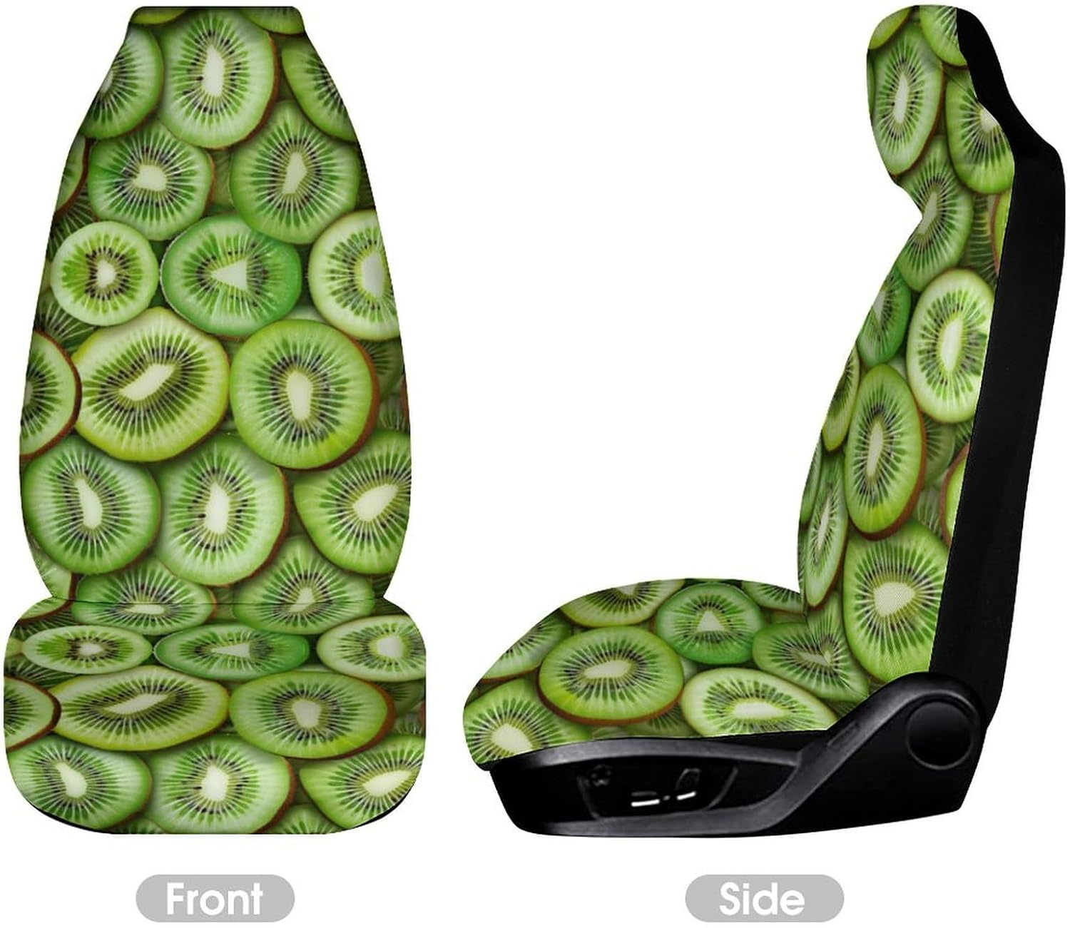 Slices of Kiwi Fruit Car Seat Covers Automotive Seat Covers Car Seat Protector Auto Front Seats Protector for Most Cars 2PCS