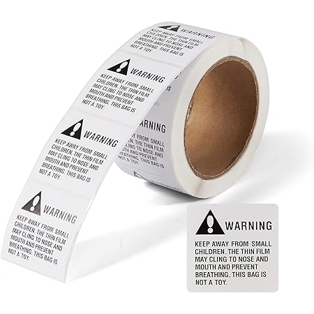 Luckiplus 500 PCS Choking Warning Labels-2x2 Inch Self Adhesive Suffocation  Warning Sticker-Choking Hazard Stickers Lable for Children Safety from ...