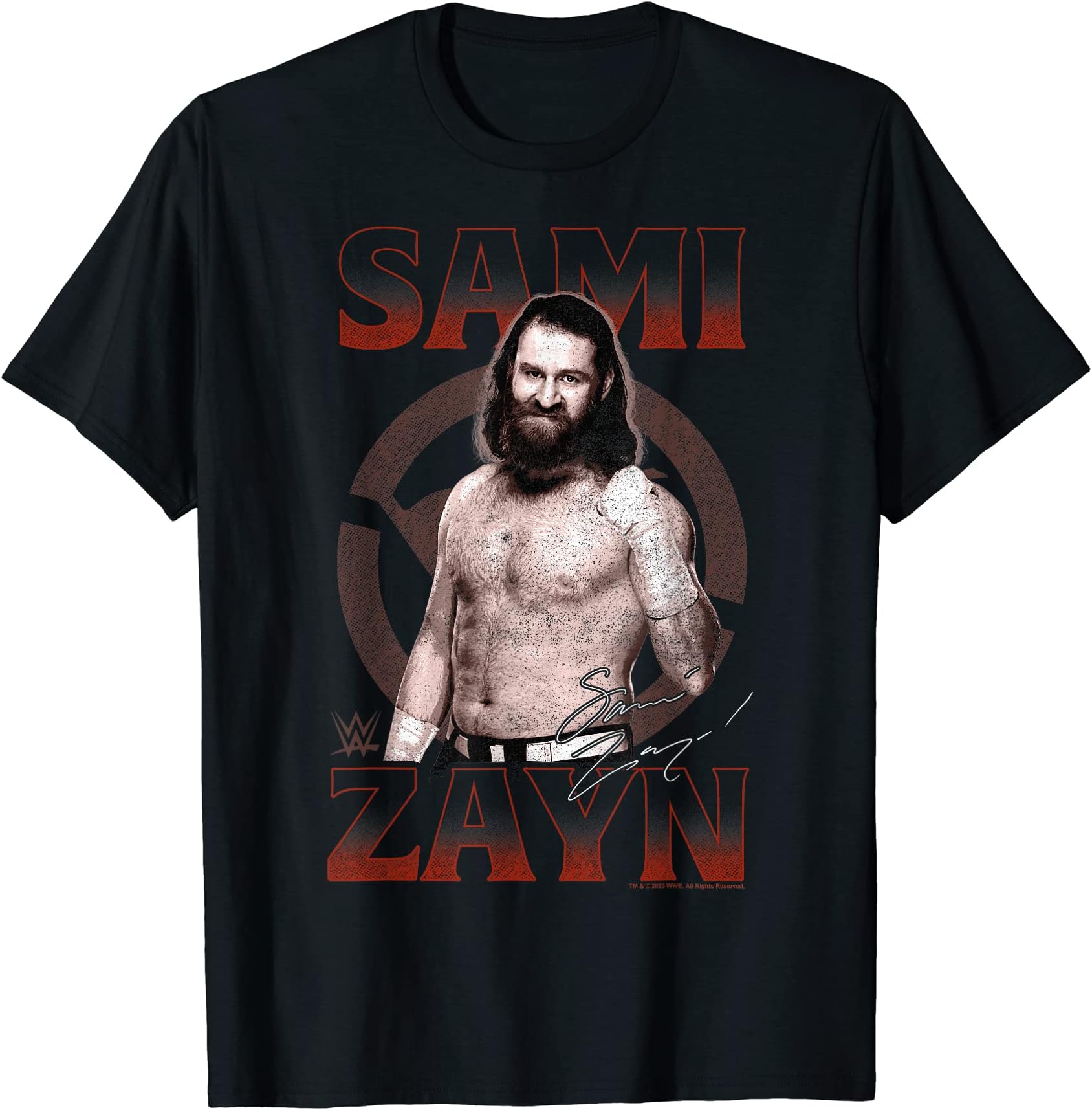 WWESami Zayn Photo Portrait Distressed Poster T-Shirt