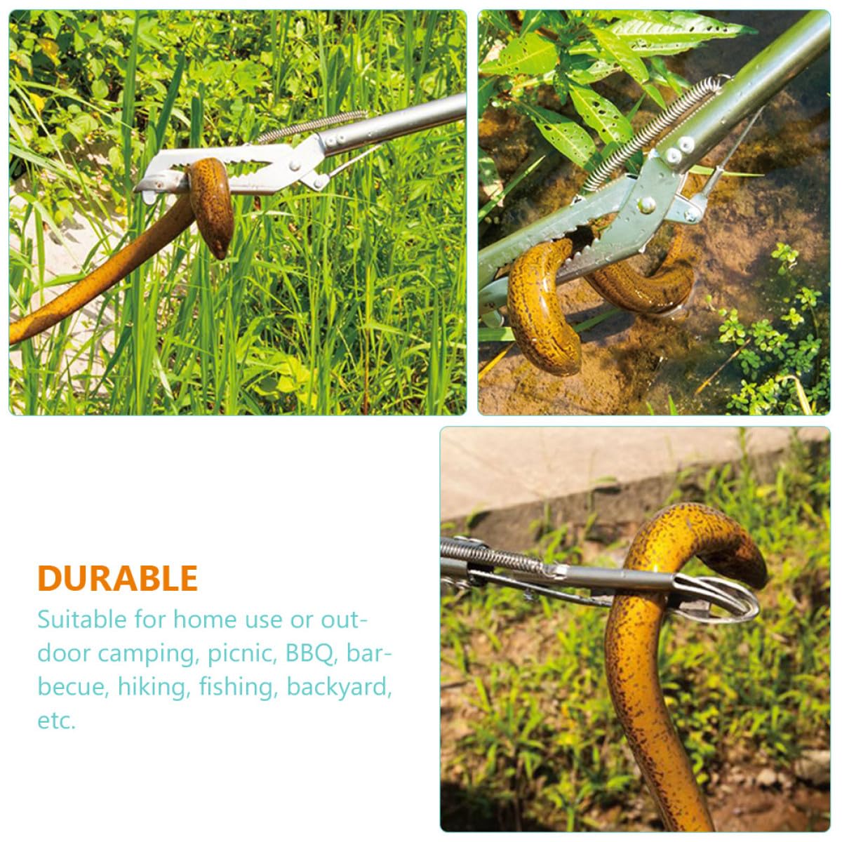 BESPORTBLE Pinza per Granchio e Serpente di Mare in Acciaio Inossidabile Antiscivolo Design Ampio Multiuso per Bbq e Picnic Resistente e Facile da Usare
