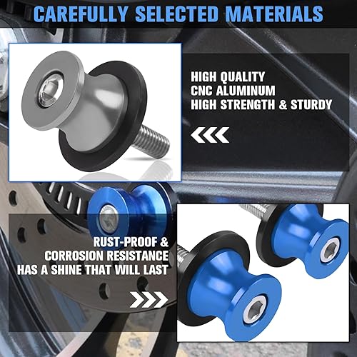 Miniatura 3 de CHIFUN 2 carretes de brazo oscilante de motocicleta M8 X1.5 de 0.315 in deslizadores de aluminio CNC carretes de basculante Tornillo de soporte