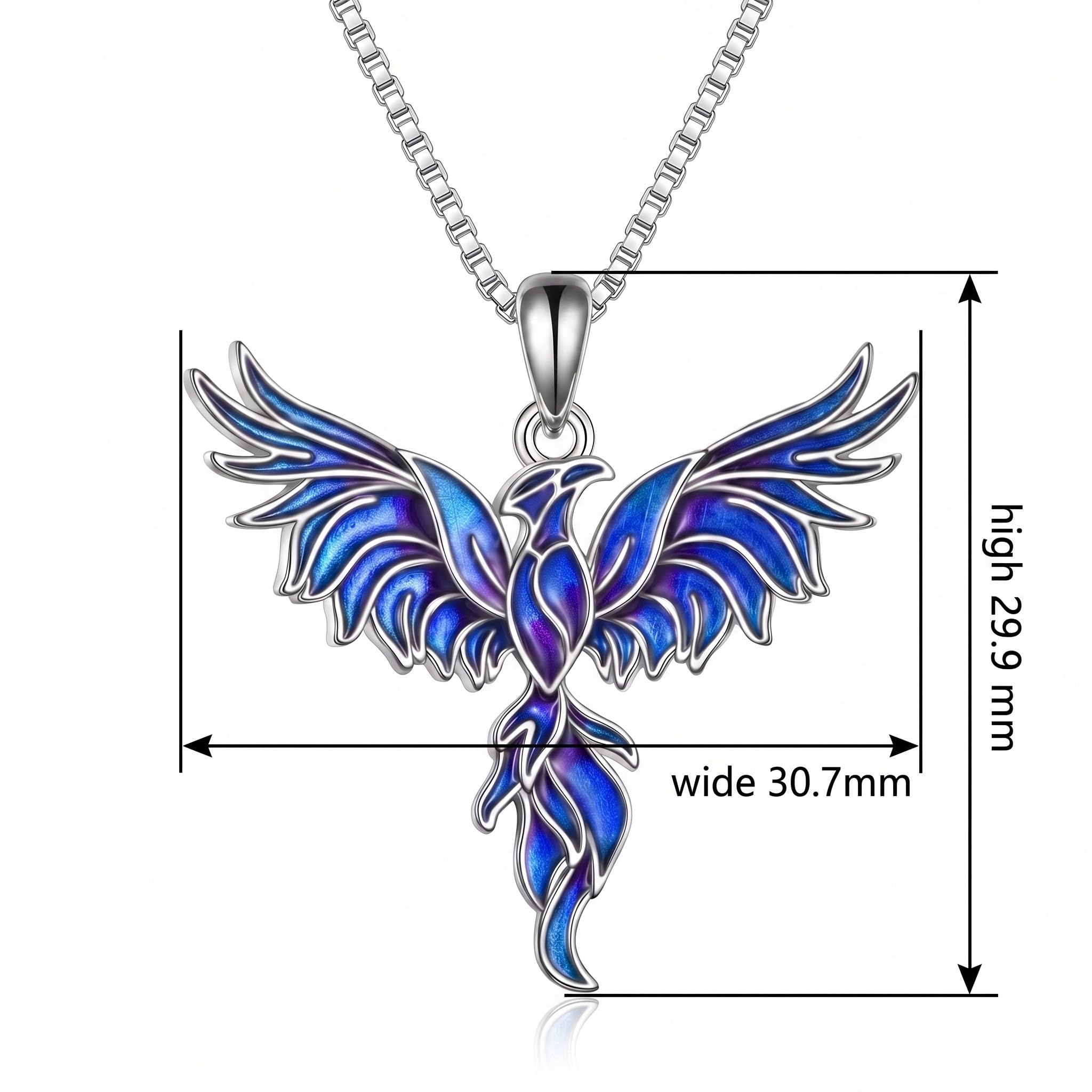 Collana da donna con ciondolo a forma di fenice sfumata, gioiello con ciondolo a forma di fenice, regalo di compleanno o anniversario per lei