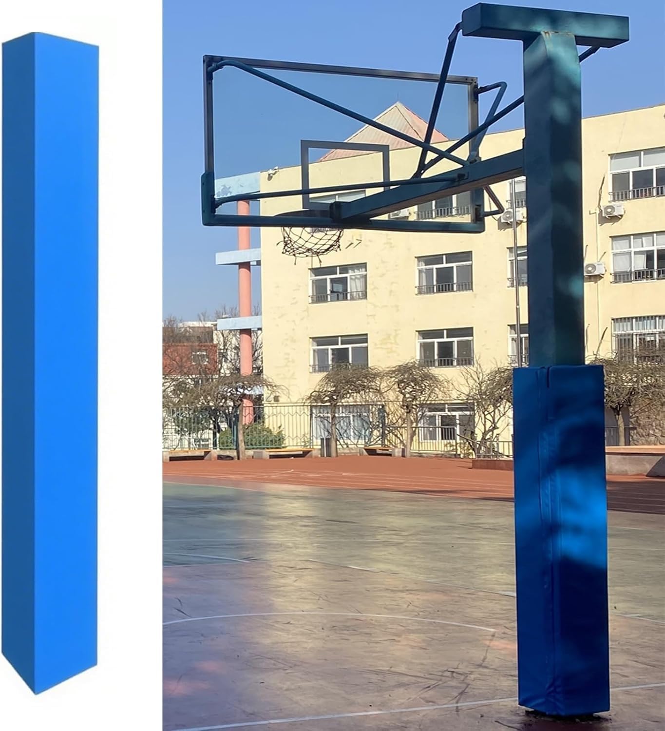 Basketball Pole Pad Custom Basketball Pole Pads for Player Students, Playground Pole Pad, Weatherproof Goal Padding Pole(120x120x100cm/47x47x39in)