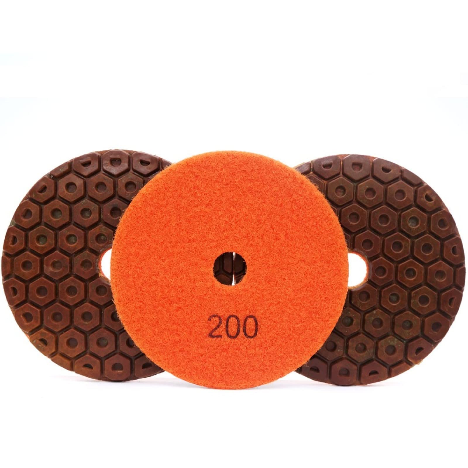 Diamant-Polierpads zum Schleifen, 3 STÜCKE 4 zoll Diamant Metall Polieren Pads Kupfer Bond Schleifen Rad Boden Schleifen Disc for Beton Granit Marmor Stein Grit(200)