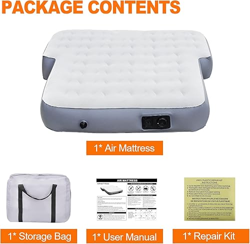 Miniatura 7 de Colchón de aire SUV de 65 pulgadas para maletero de SUV, colchón inflable ultra grueso de 10 pulgadas para SUV, colchón de aire SUV cama de