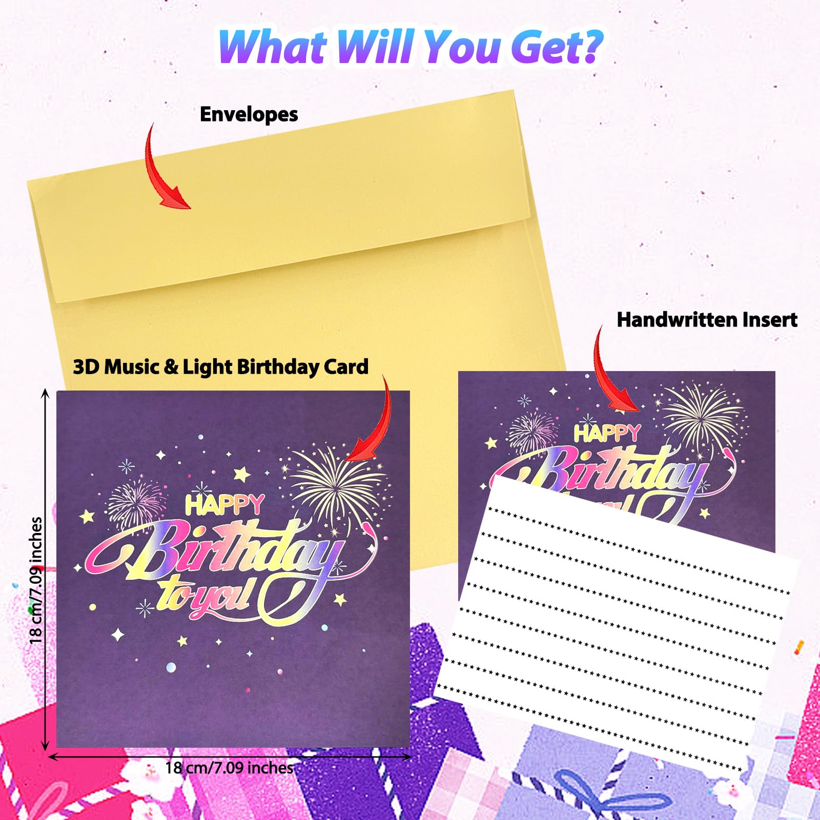 Tarjeta De Cumpleaños, Tarjetas De Cumpleaños Musicales Con Luz Y 
