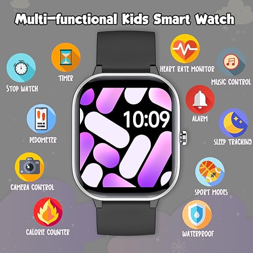 Miniatura 2 de ZURURU Reloj inteligente para niños y niñas, adolescentes, idea de regalo para niños de 6 a 14 años, monitor de sueño, contador de pasos, podómetro,