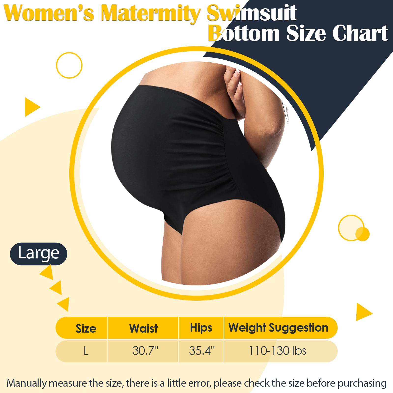 Yahenda 2 Pcs Maternity Swimsuits Bottoms High Waisted Bikini Bottom Women's Swimwear Bottoms