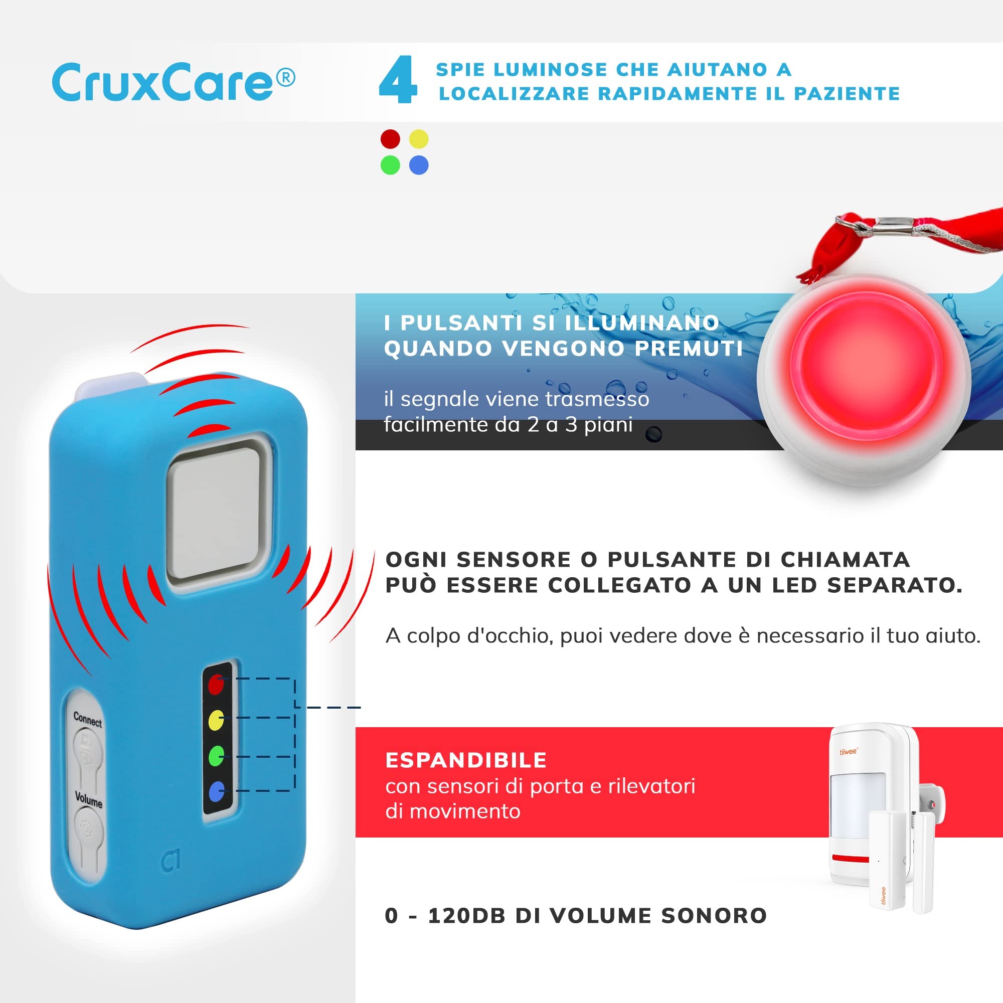 C1 Sistema di Chiamata Espandibile per Assistenza Familiare - Adattabile alle tue Esigenze - Facile da Usare