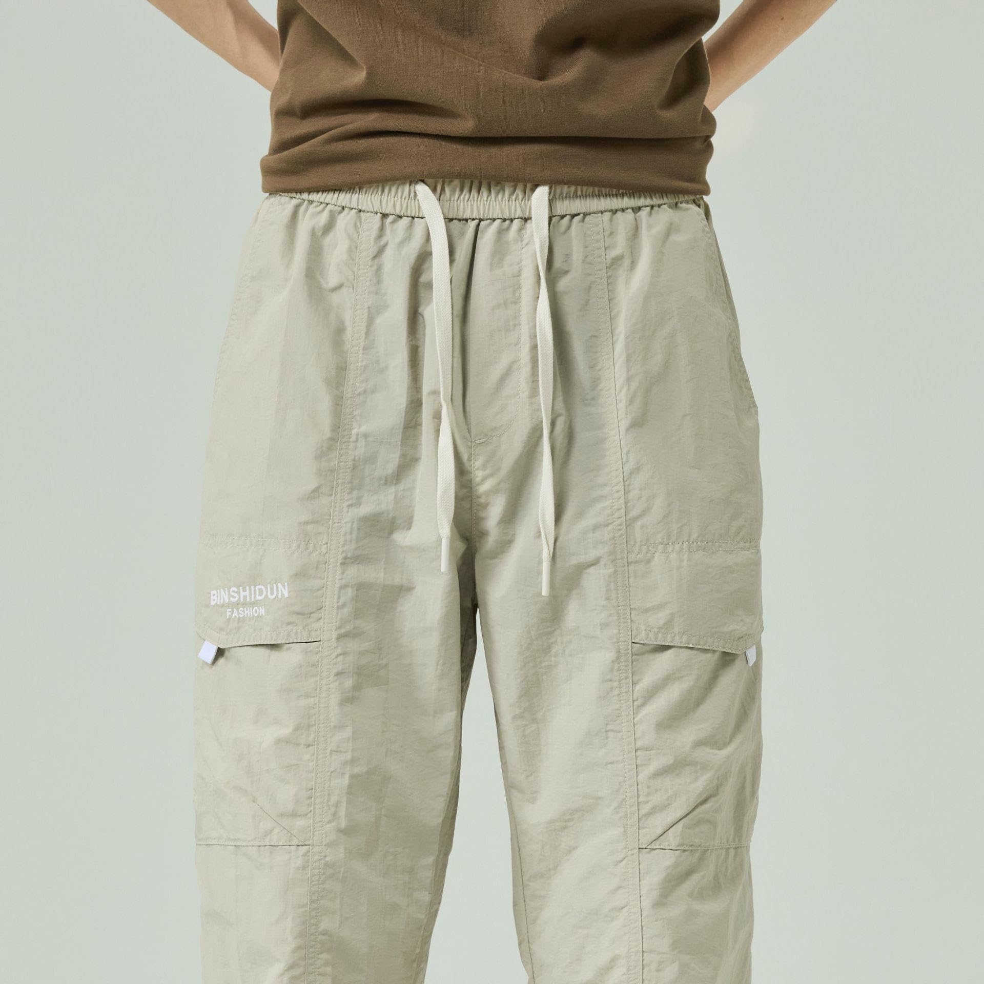 Pantaloni casual da lavoro versatili larghi in nylon sottile primavera estate da uomo