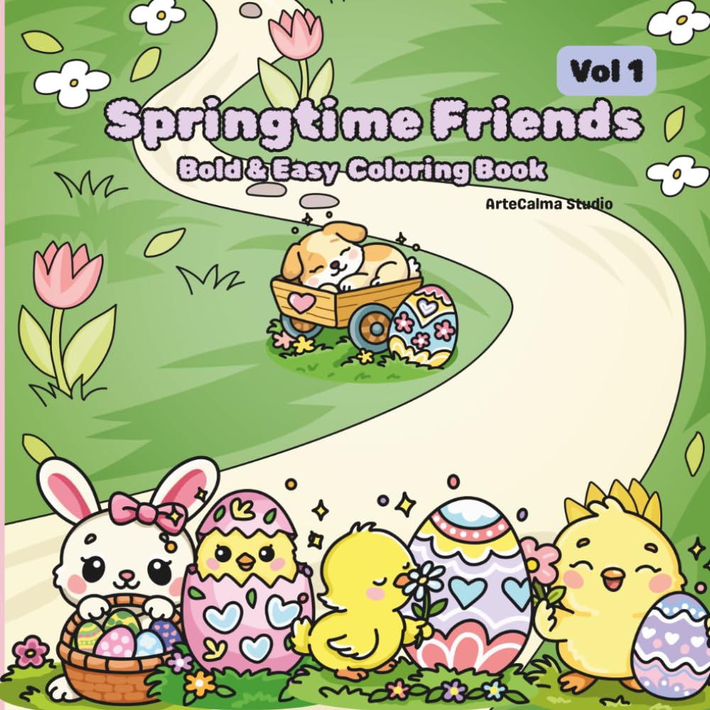 Springtime Friends: Bold & Easy Coloring Book
