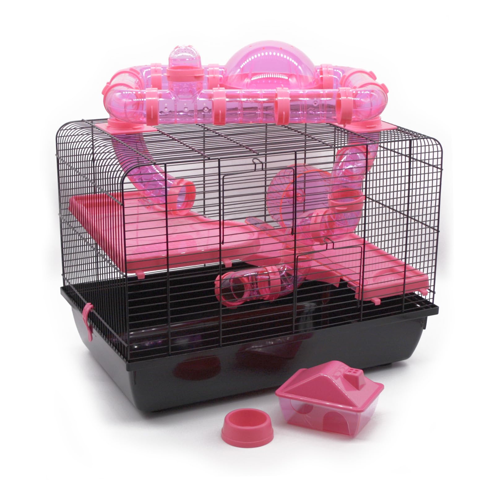 ZooPaul Nagerkäfig Galaxy + Zubehör pink Goldhamster Maus Kleintier Hamsterkäfig