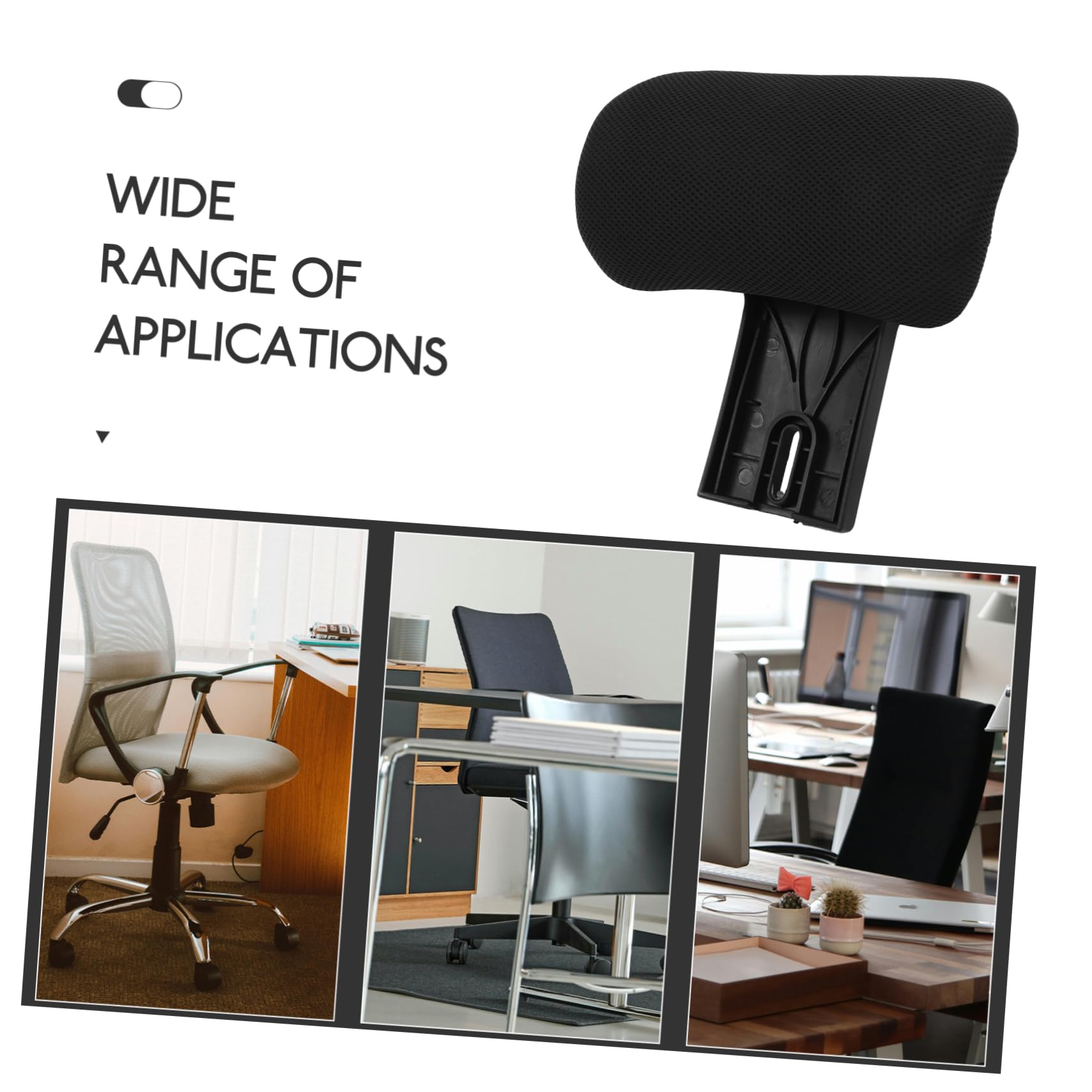 Reposacabezas Ajustable para Silla de Ordenador de Oficina Negro