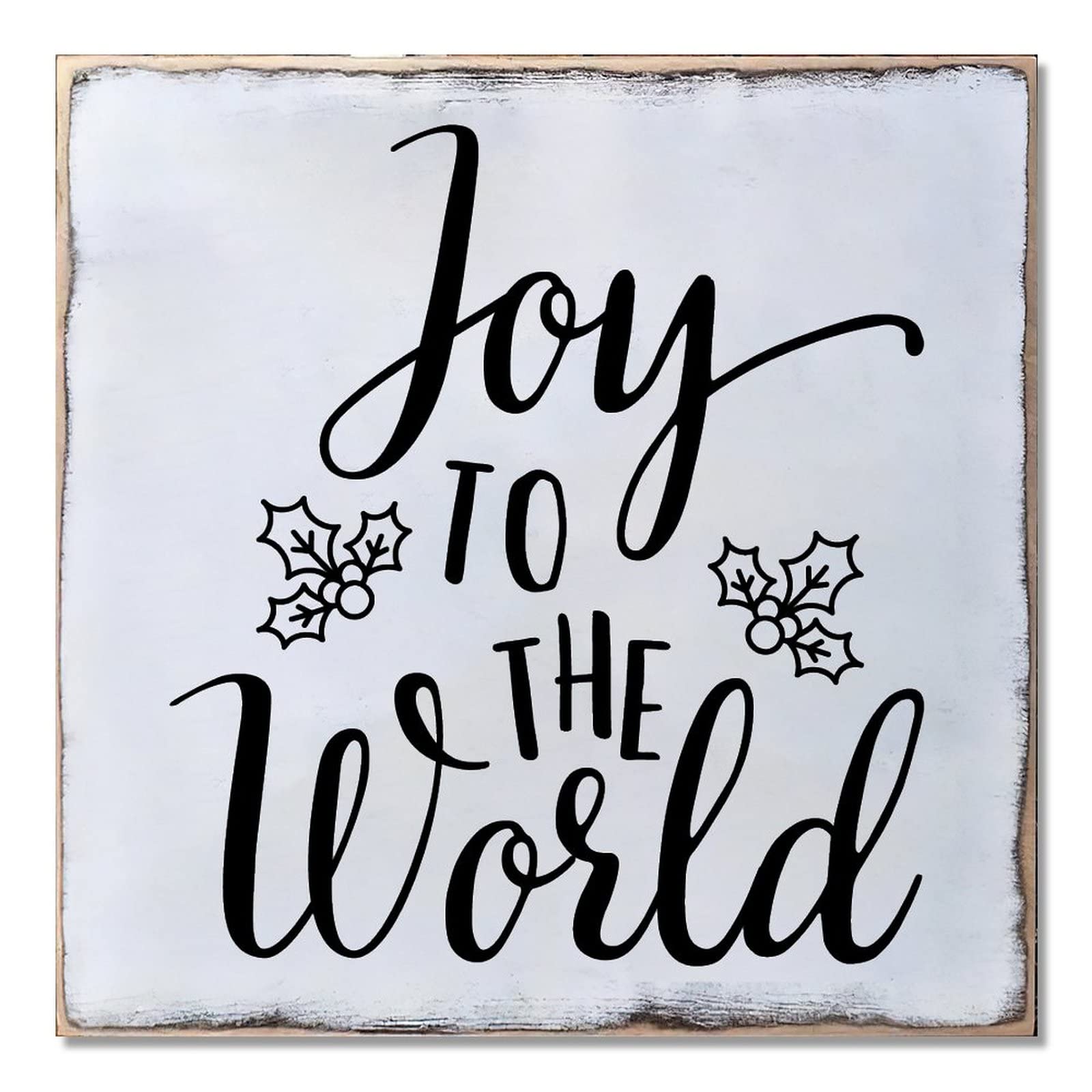 Panneau en bois Joy to the World de Noël en bois noble durable