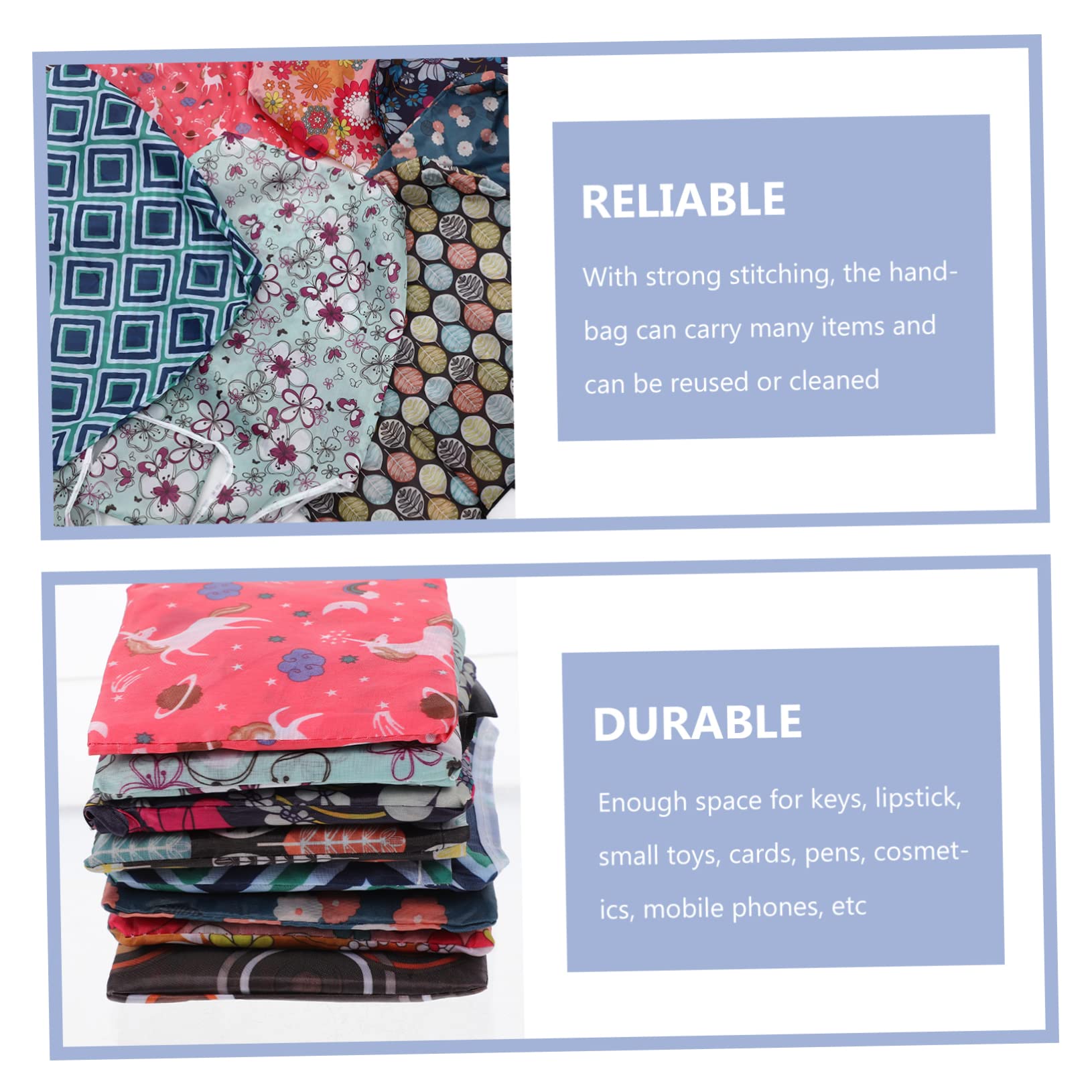 LABRIMP Bolsa de Compras Plegable Flores, 8 Unidades, Poliéster