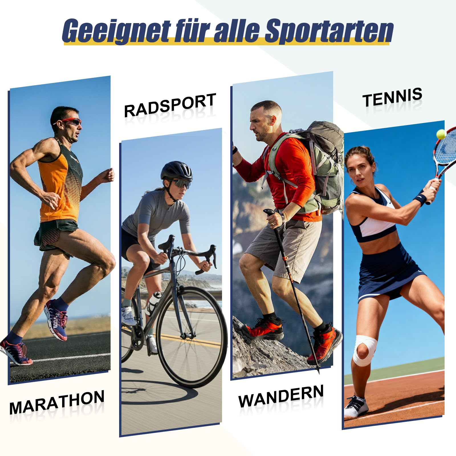 Niofind Skarpety trekkingowe z merynosów, damskie i męskie, oddychające skarpety do sneakersów, wełniane, wyściełane, krótkie skarpety sportowe, na co dzień, do uprawiania sportu, na zewnątrz, 6 par