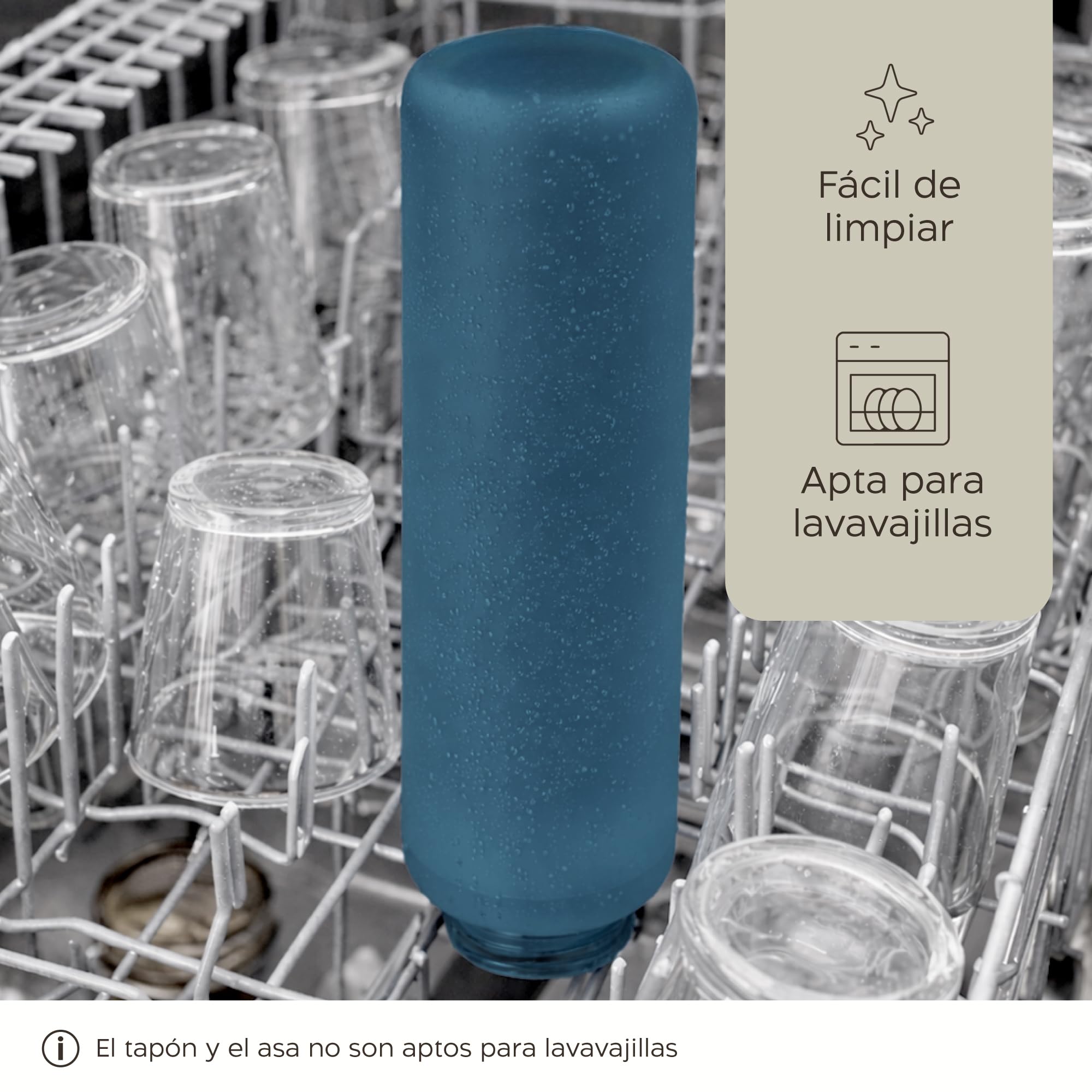 Twinzee Botella Agua 1,5 litro - Sin BPA & Antigoteo, Botella de Agua Deportiva, Oficina, Colegio, Gym, Cantimplora - Tritan Water Bottle, Verde Bosque — view 6