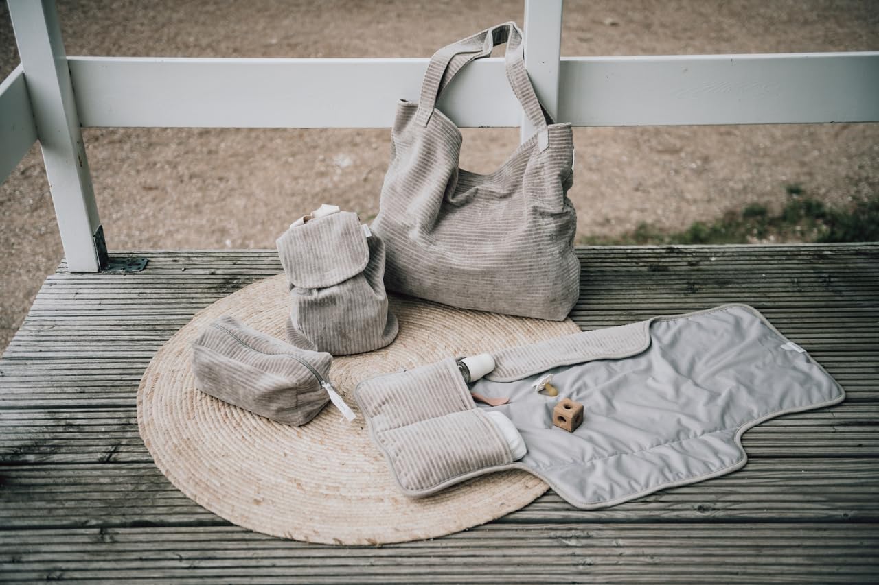 Koeka Kosmetiktasche - Für Baby Oder Mutter -kulturtasche - Vik - Kord - Waschbar - Taupe