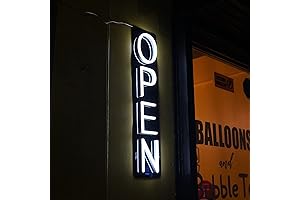 Vertical Neon Open Sign: Illuminate Your Business with Distinction