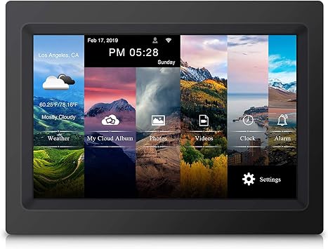 Cloud Frame, 20GB Cloud Storage, 16GB Flash, IPS 1280x800, Touch Screen, 4000mAh Battery, Easy Setup, App Manage Frame, Personal Cloud Album, Better User Experience - Black