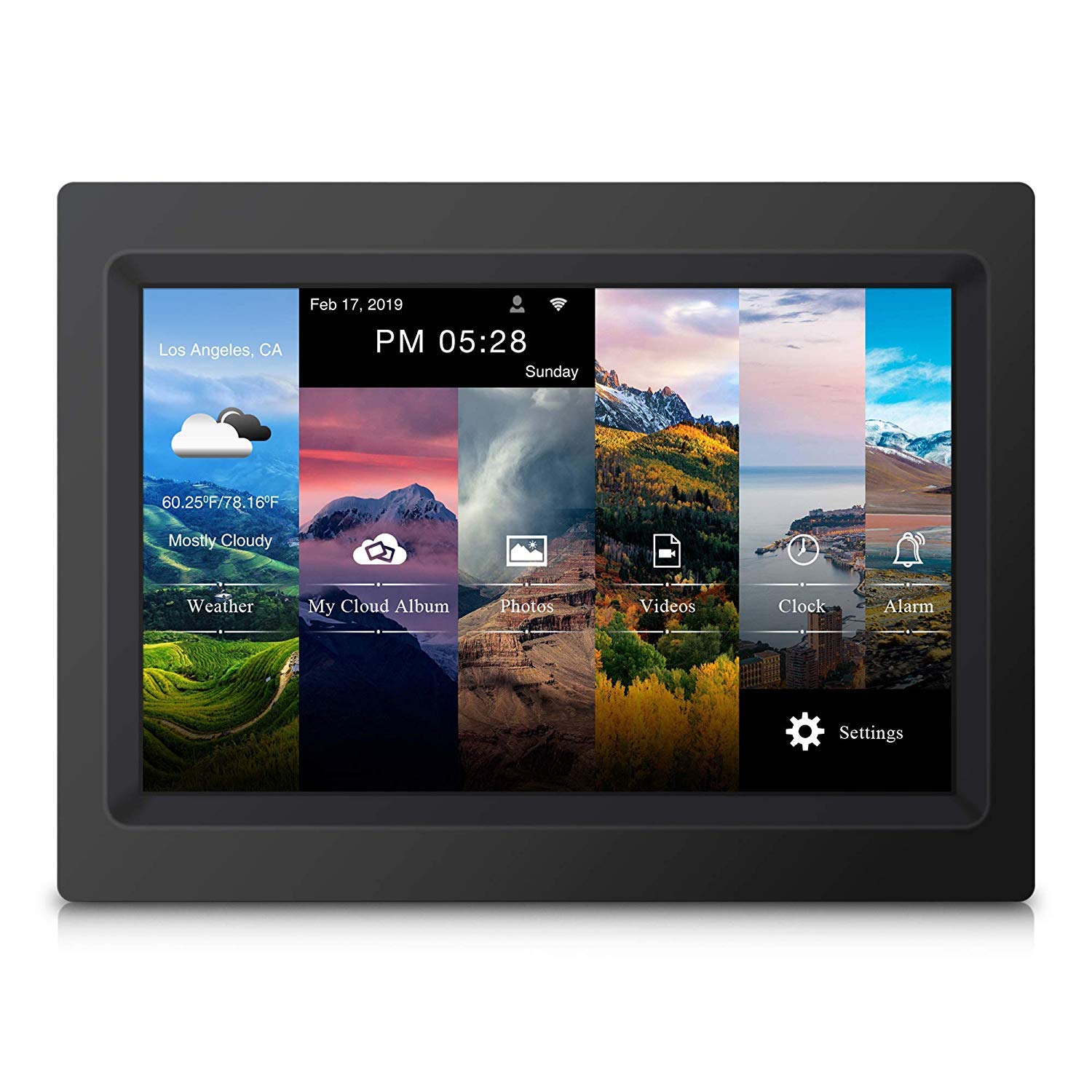 Cloud Frame, 20GB Cloud Storage, 16GB Flash, IPS (1280x800), Touch Screen, 4000mAh Battery, Easy Setup, App Manage Frame, Personal Cloud Album, Better User Experience - Black