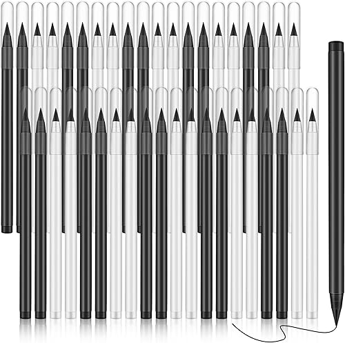 Marsui 40 piezas de lápiz eterno, lápiz indeleble para siempre, lápiz eterno con borrador, estético, reutilizable para escritura, dibujo, hogar,