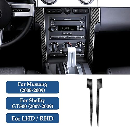 Miniatura 73 de Car Air Conditioning Control Panel Sticker Cover for Ford Mustang GT Shelby 2005 2006 2007 2008 2009 Accessories Carbon Fiber Decal Air Conditioning