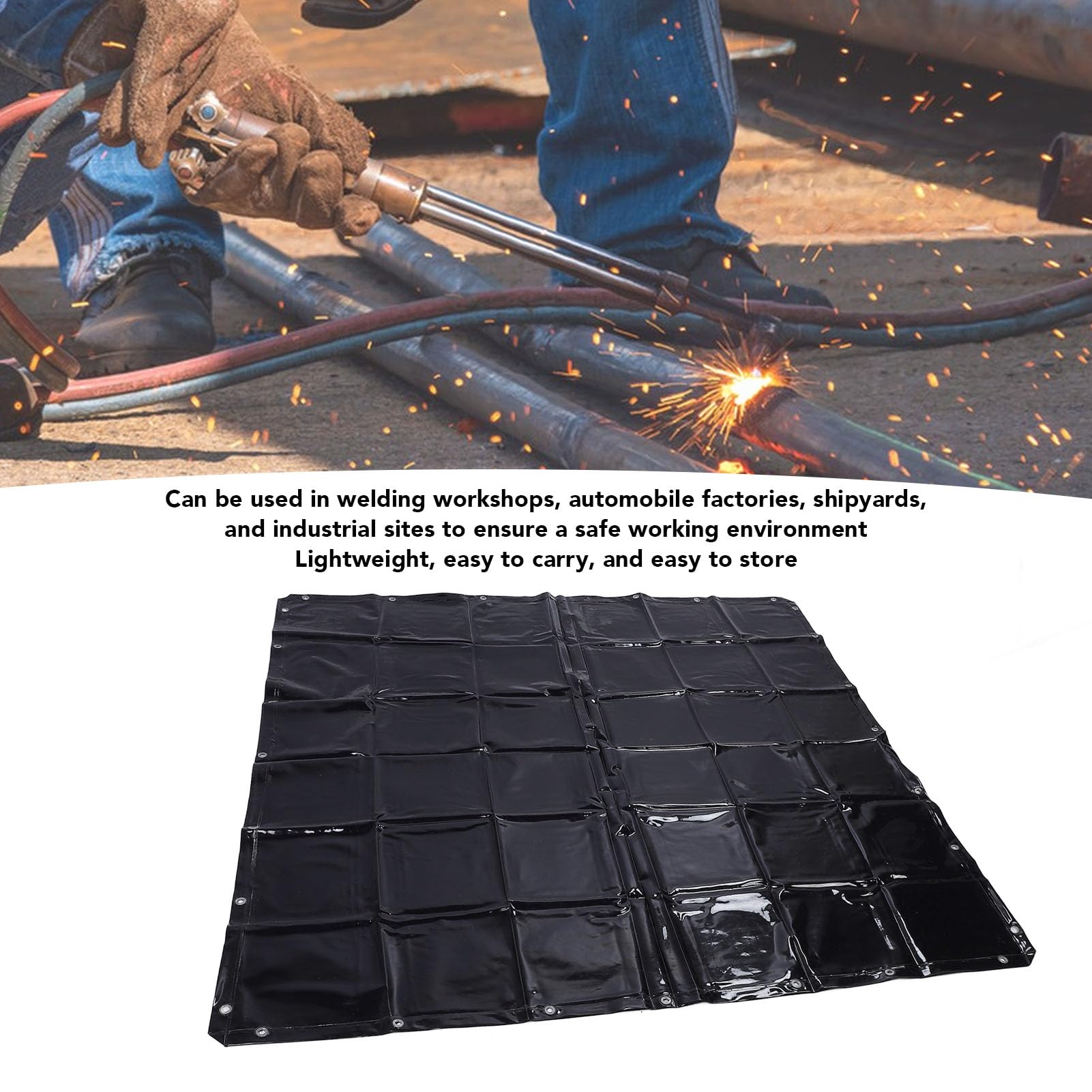 Jectse Rideau de Soudure 5,7x5,7 Pi Résistant aux UV, Écran Suspendu pour
