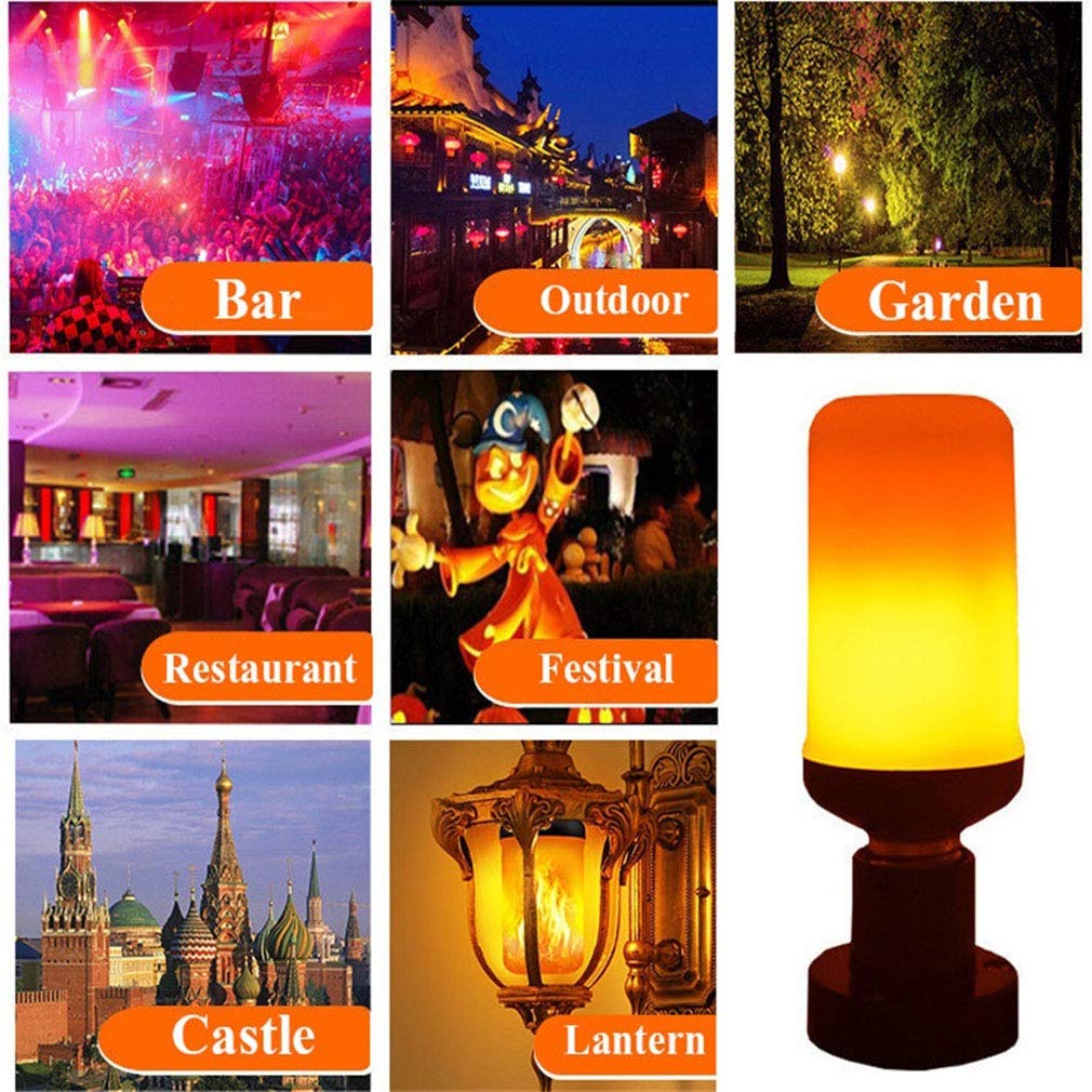 Lampadina A Fiamma 5W, E27 LED Effetto Fuoco Tremolante Lampadina E14 LED Flickering Fire Effect Lampadina con 4 modalità Flicker Fiamma Lampadina per Natale Casa Hotel Bar,E14,4pcs