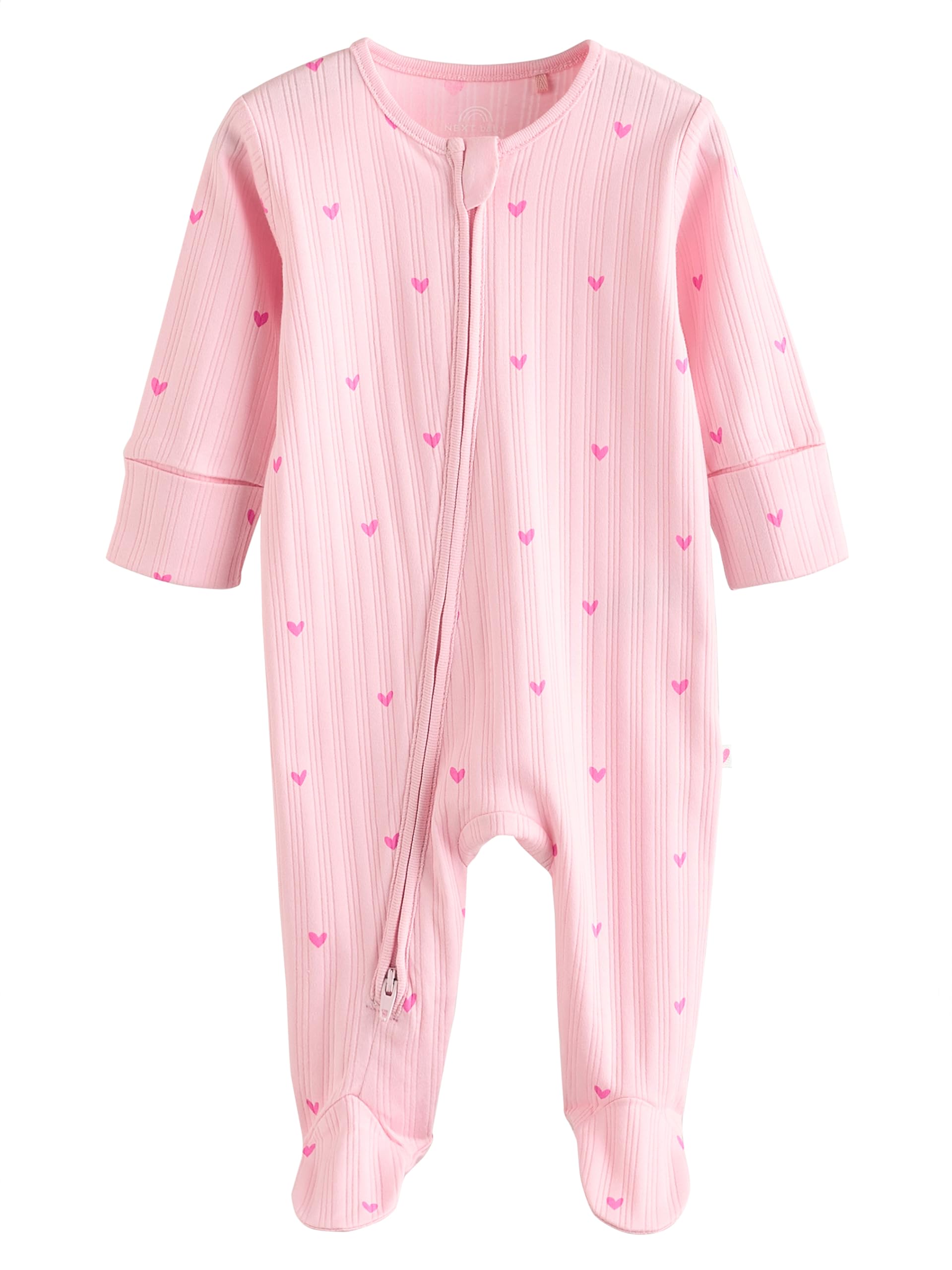 NEXT Bebés niña Pack de 3 Peleles Rosas con Estampado de Corazones 100% algodón para bebé (0 Meses - 2 años)