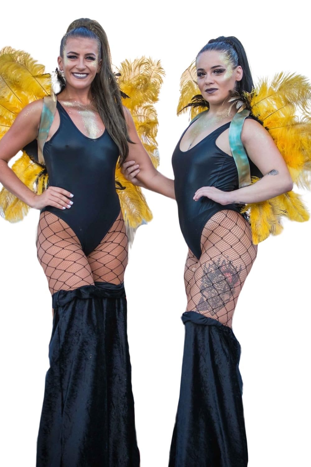 Black Velvet Stilt Covers for Stilt Costume for Stilt Walkers