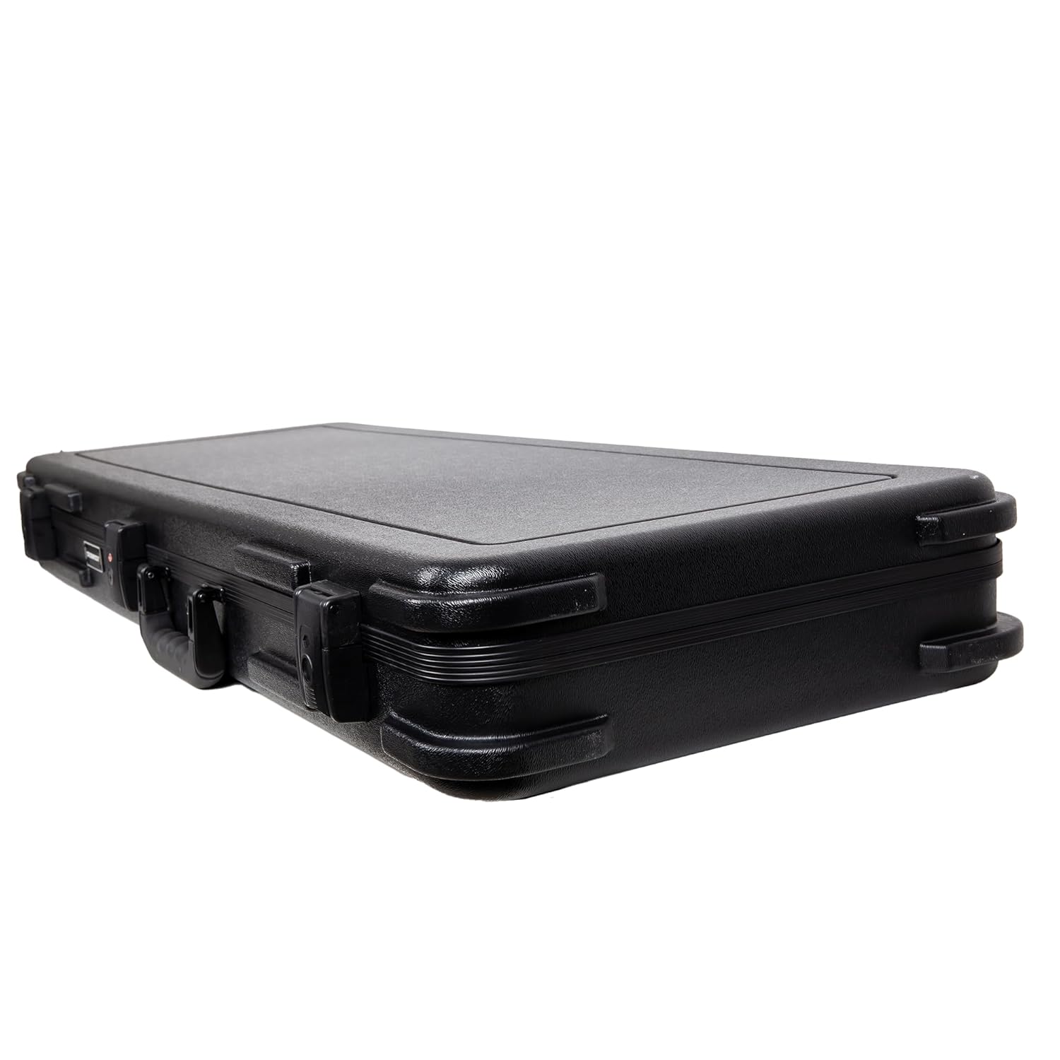 Crossrock ABS Electric Guitar Flight Case for Stratocaster & Telecaster | Black Matte Finish, Burgundy Velvet Interior, TSA Lock – Premium Molded Series