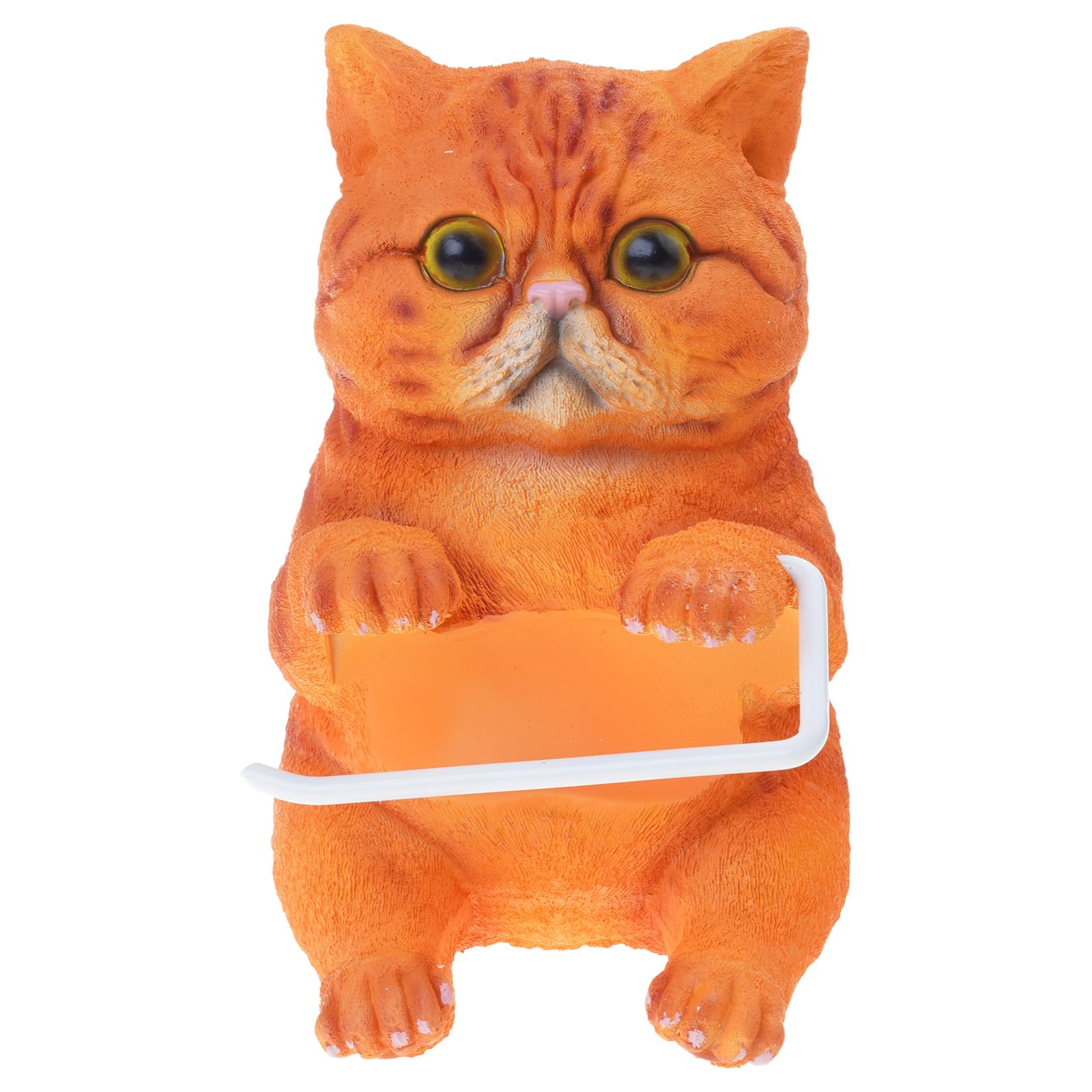 Qusinfc Kittys Themed Wall Mounts Tissue Paper Dispenser Resin Construction Bathroom Storage Organizers Easy Installs Resin Toilet Roll Storage