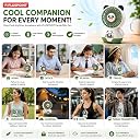 PLUSPOINT Panda Mini Portable USB Rechargeable Fan | Cute Handheld & Desk Fan with 3 Speed Settings | Lightweight Personal Cooling Fan for Girls, Women, Men, Kids | Indoor & Outdoor Use gallery image