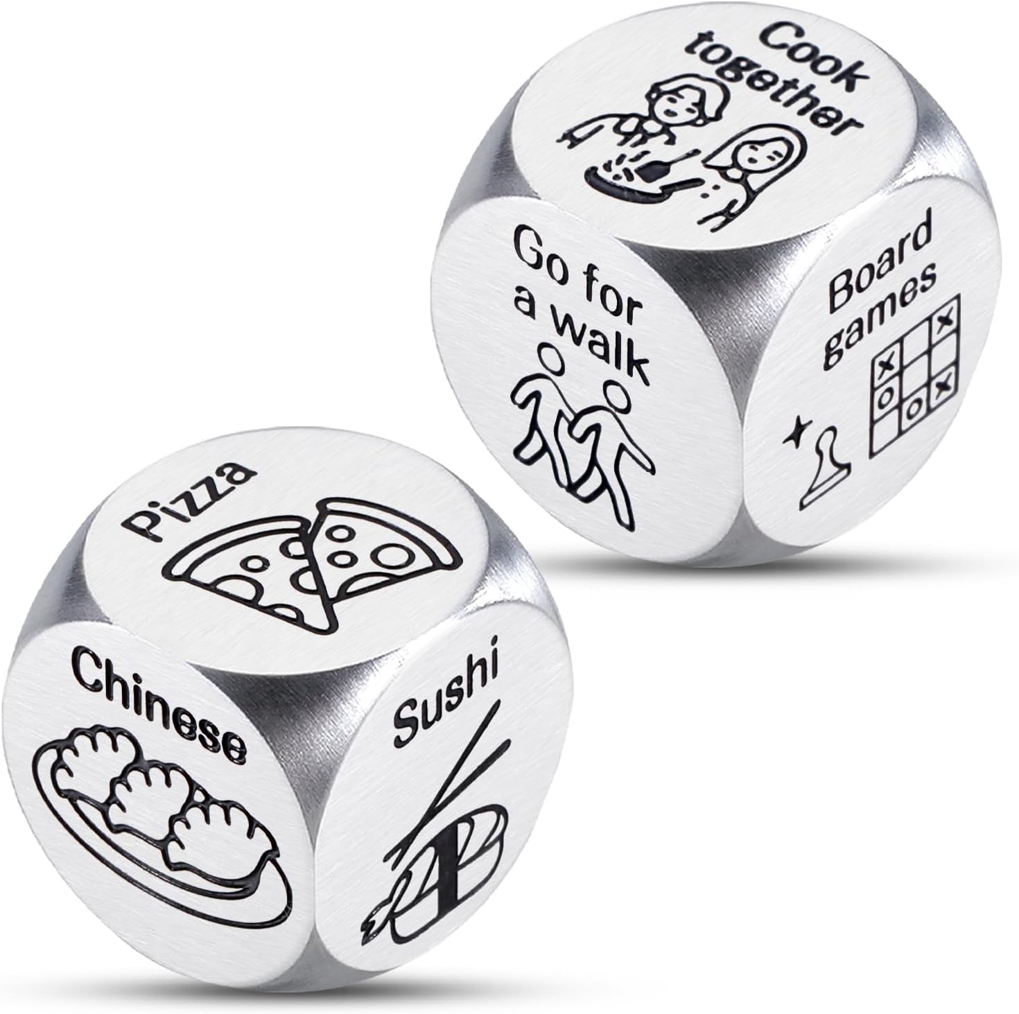 Food Decision Dice for Date Night, Anniversary Wedding Gifts for Him Her Girlfriend Boyfriend, Easter Basket Stuffers for Women Men, Food Dice Birthday Gag Gifts for Women Men Mothers Day Fathers Day