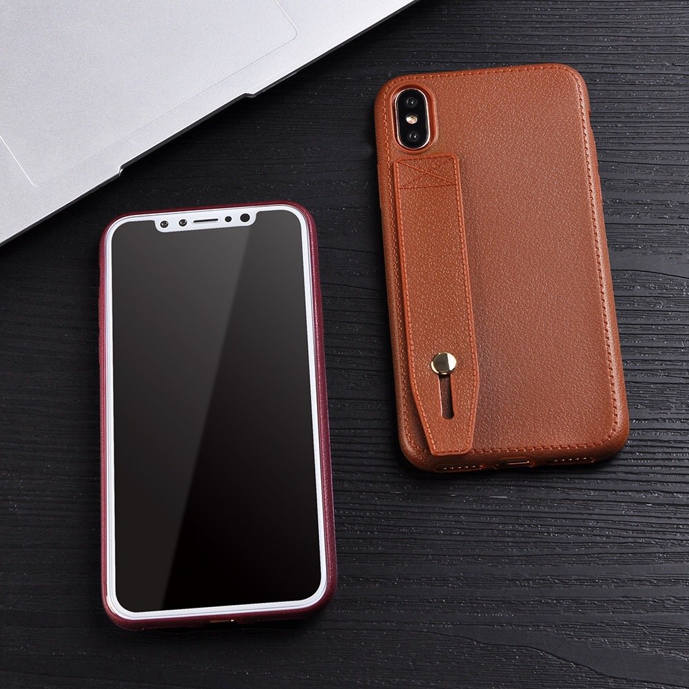 Leather for iPhone X Mobile Case, for Apple iPhone X Leather Case Cover, Phone Cover Lightweight Premium PU Leather (Brown)