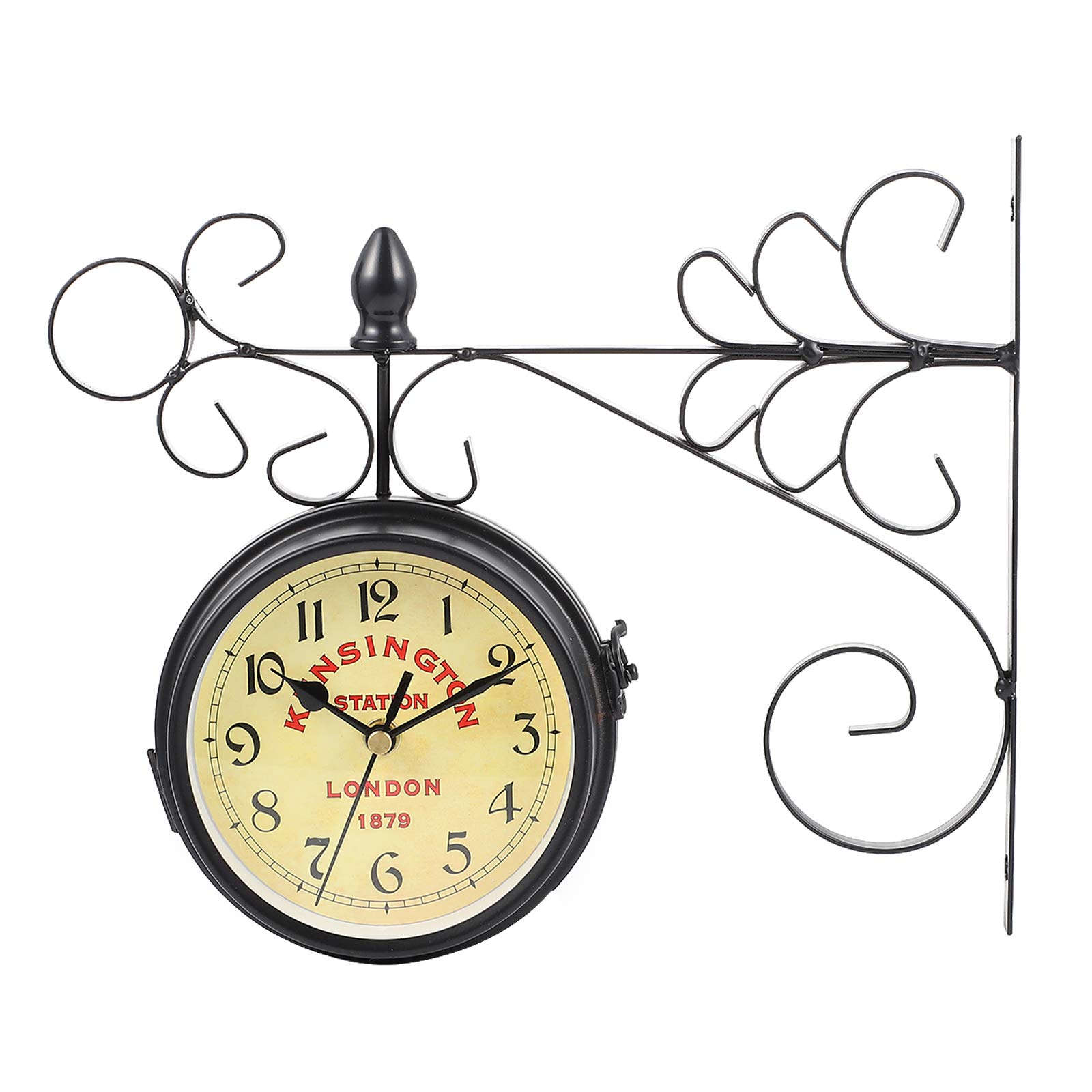 Horloge murale haut de gamme vintage noir créative et silencieuse pour bureau