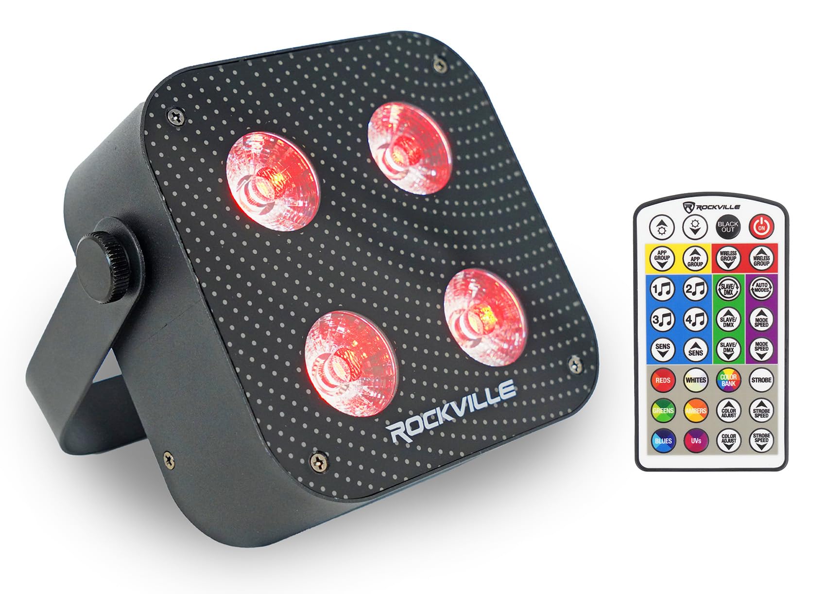 Amazon.com: Rockville Mini IR4 Black LED Wash Light, RGBWA+UV